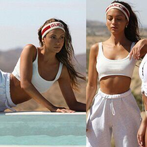 Joah Brown The Sporty Crop Tank Top Cream Raw Edge Cotton Made in USA S/M NWT